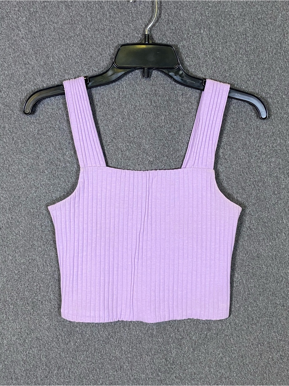 American Eagle Outfitters Lavender Ribbed Square-Neck Crop Top